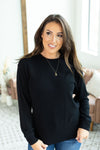 Michelle Mae Corrine Ribbed Pullover Top - Black