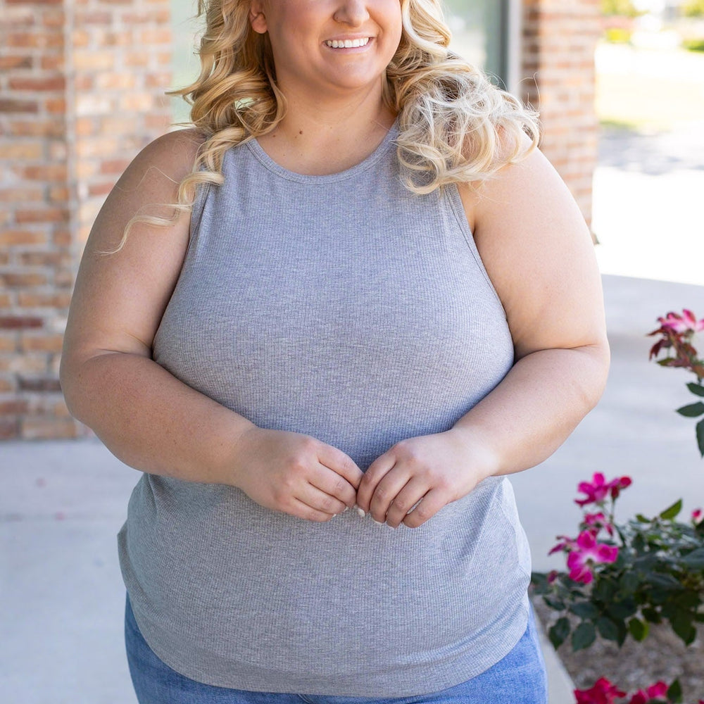 
                      
                        Tara Ribbed Tank - Grey
                      
                    