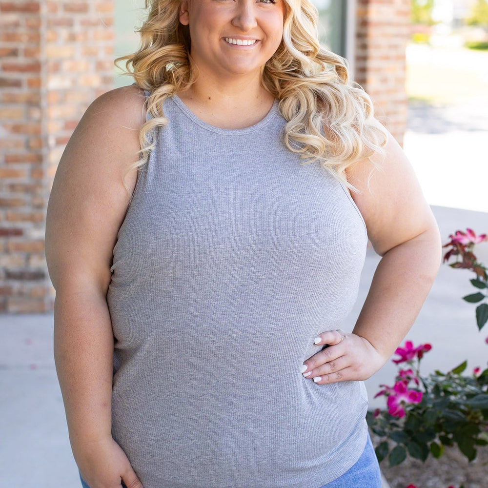 
                      
                        Tara Ribbed Tank - Grey
                      
                    