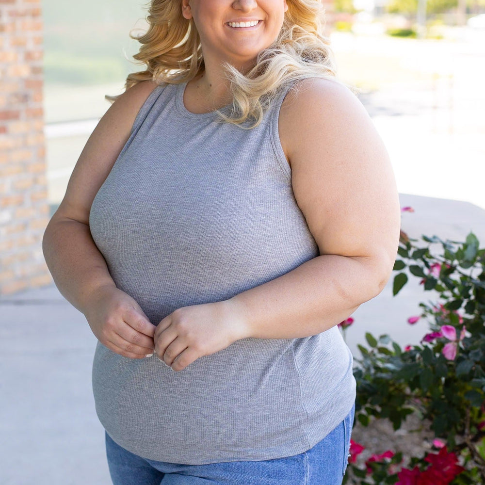 
                      
                        Tara Ribbed Tank - Grey
                      
                    