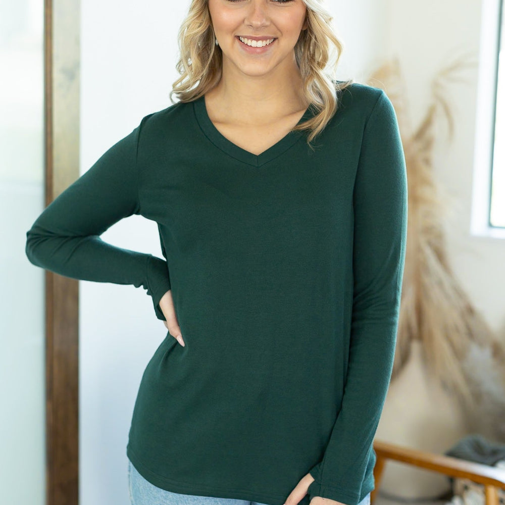 
                      
                        Leah Long Sleeve Top - Evergreen
                      
                    