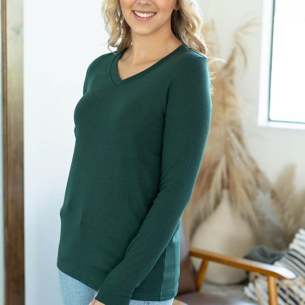 
                      
                        Leah Long Sleeve Top - Evergreen
                      
                    