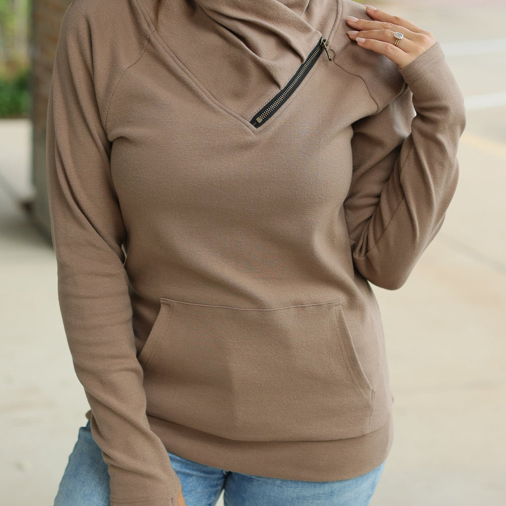 
                      
                        IN STOCK Classic Zoey ZipCowl Sweatshirt - Mocha
                      
                    