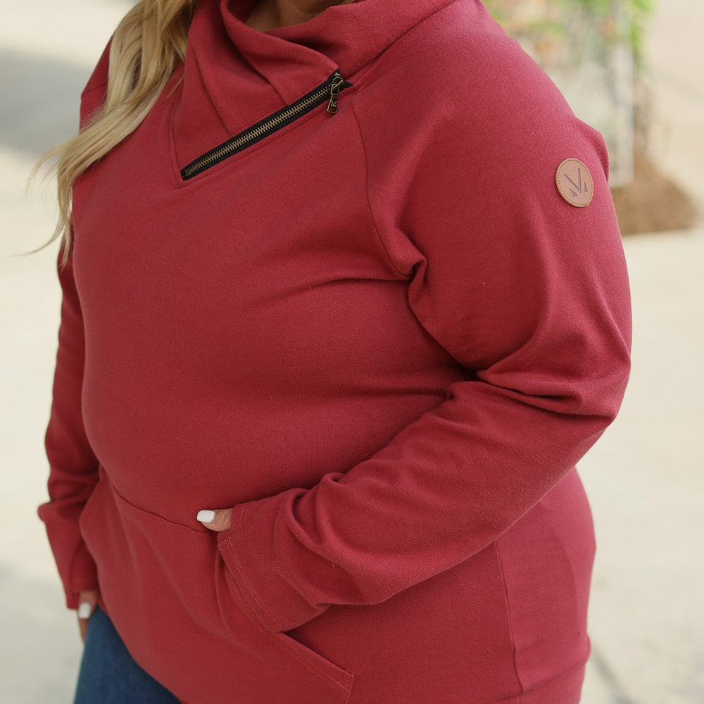 
                      
                        IN STOCK Classic Zoey ZipCowl Sweatshirt - Brick
                      
                    