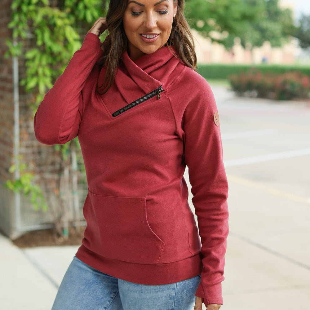 
                      
                        IN STOCK Classic Zoey ZipCowl Sweatshirt - Brick
                      
                    