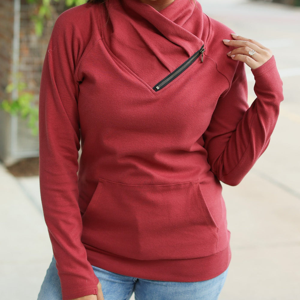 
                      
                        IN STOCK Classic Zoey ZipCowl Sweatshirt - Brick
                      
                    