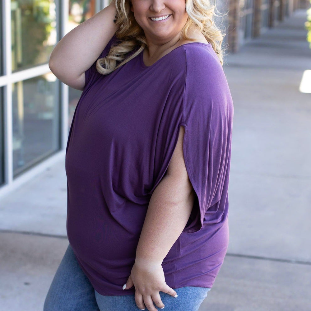 
                      
                        Darcy Dolman Top- Dark Purple
                      
                    