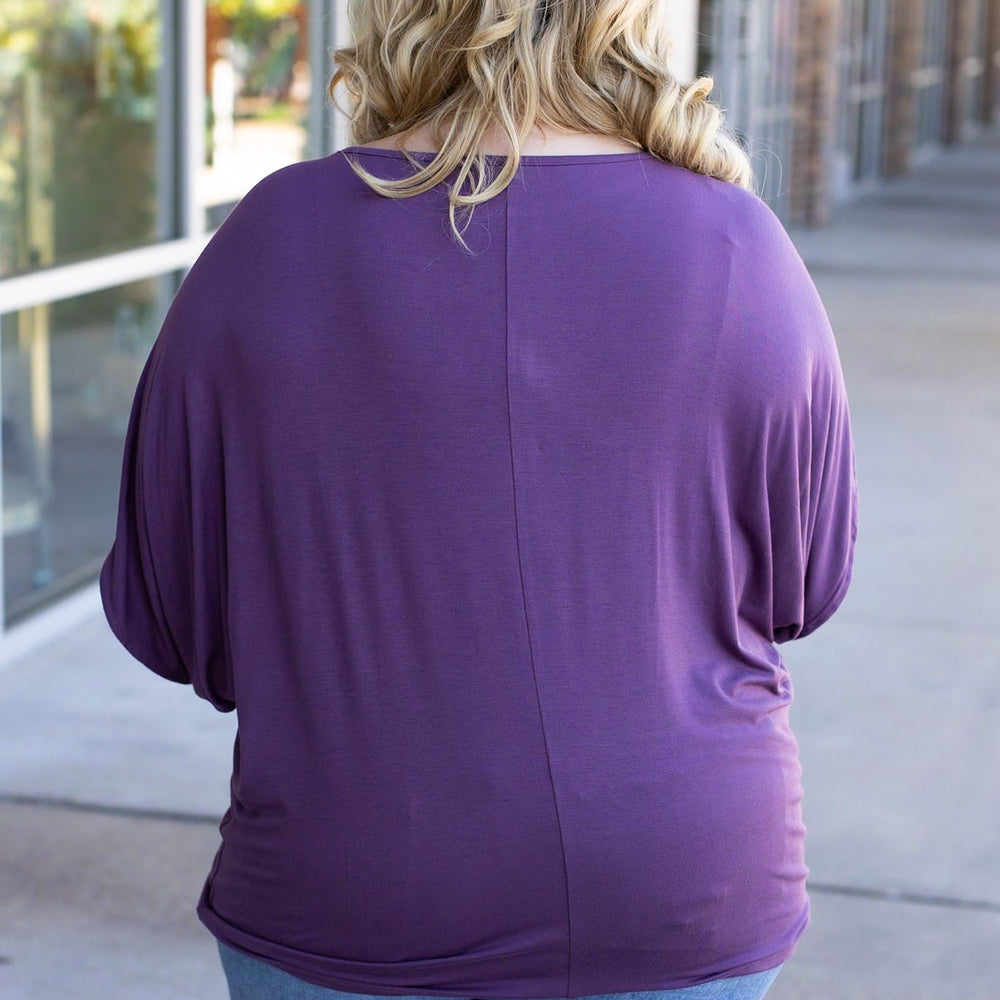 
                      
                        Darcy Dolman Top- Dark Purple
                      
                    