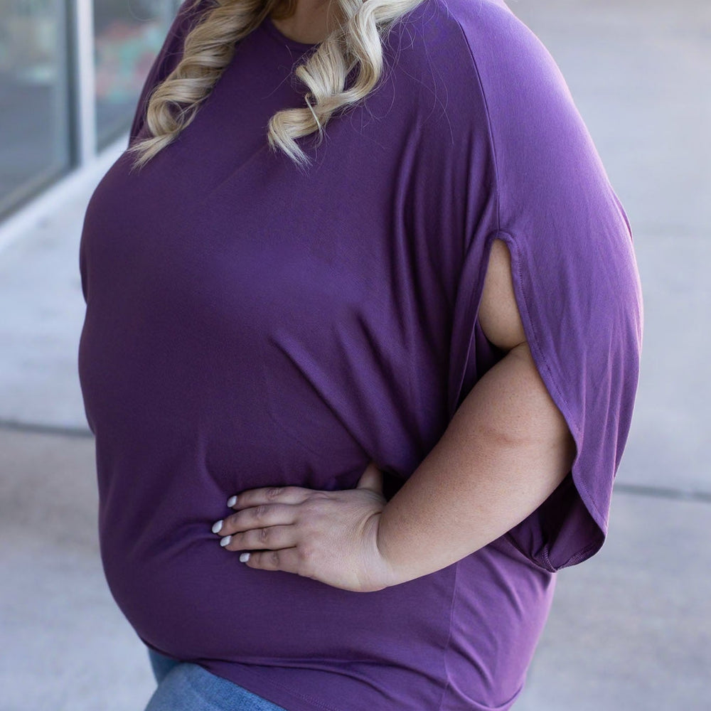 
                      
                        Darcy Dolman Top- Dark Purple
                      
                    