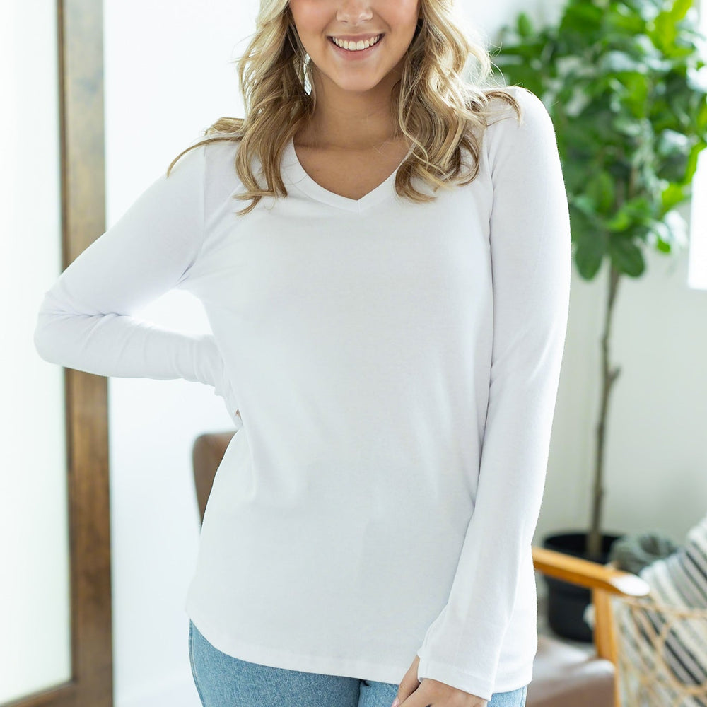 
                      
                        Leah Long Sleeve Top - White
                      
                    