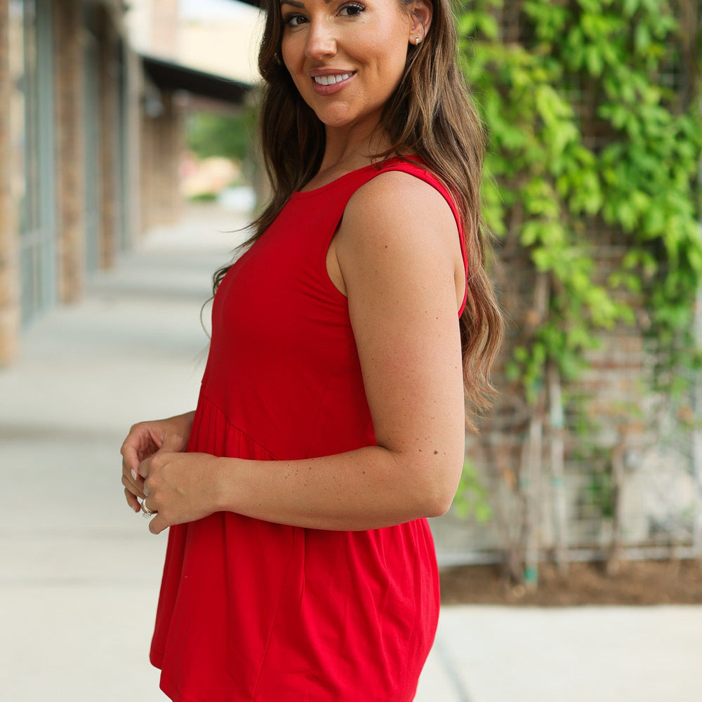 
                      
                        Renee Ruffle Tank - Red
                      
                    