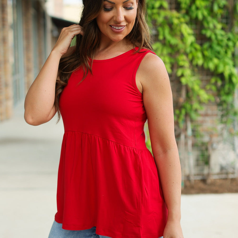 
                      
                        Renee Ruffle Tank - Red
                      
                    