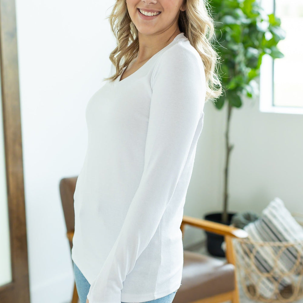 
                      
                        Leah Long Sleeve Top - White
                      
                    