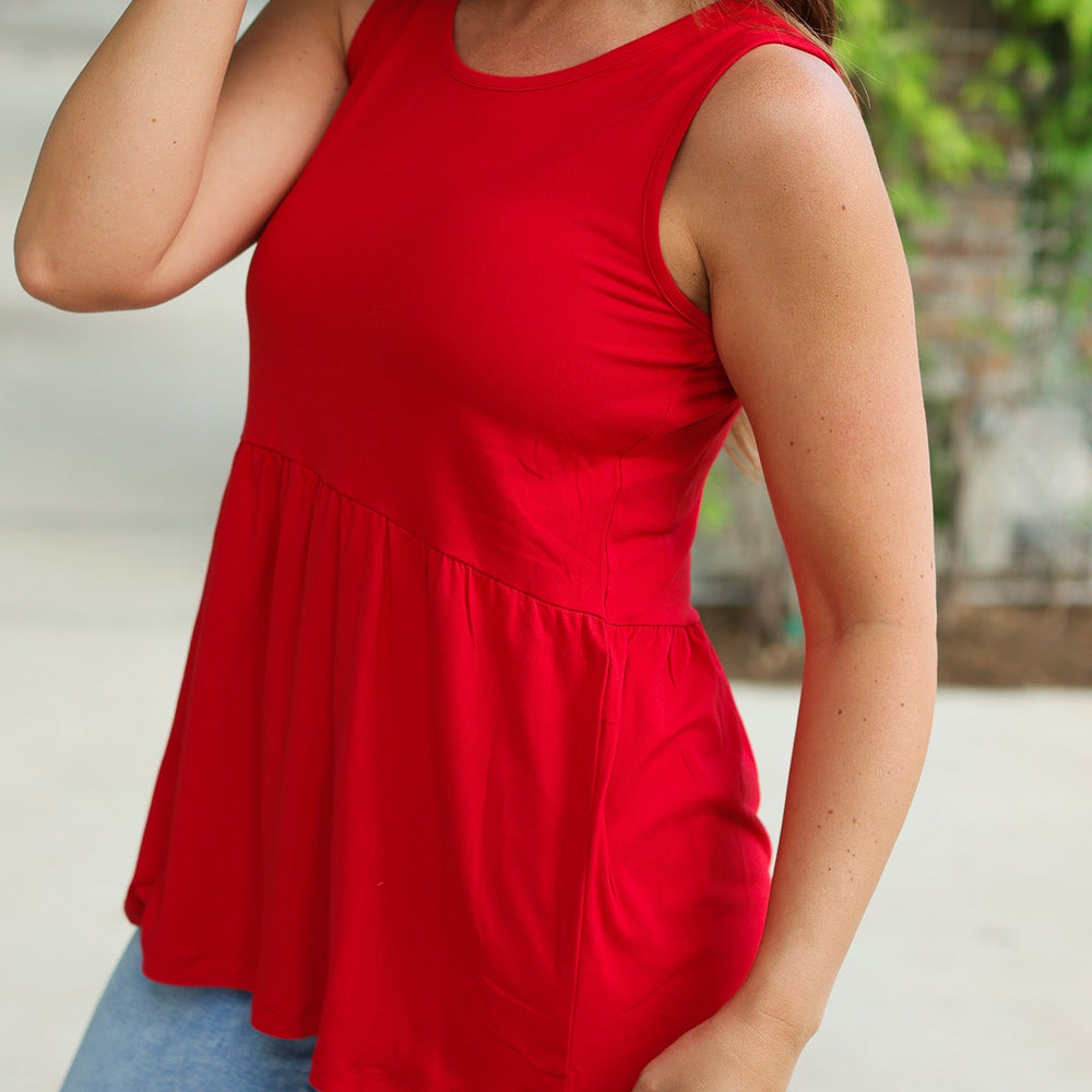 
                      
                        Renee Ruffle Tank - Red
                      
                    