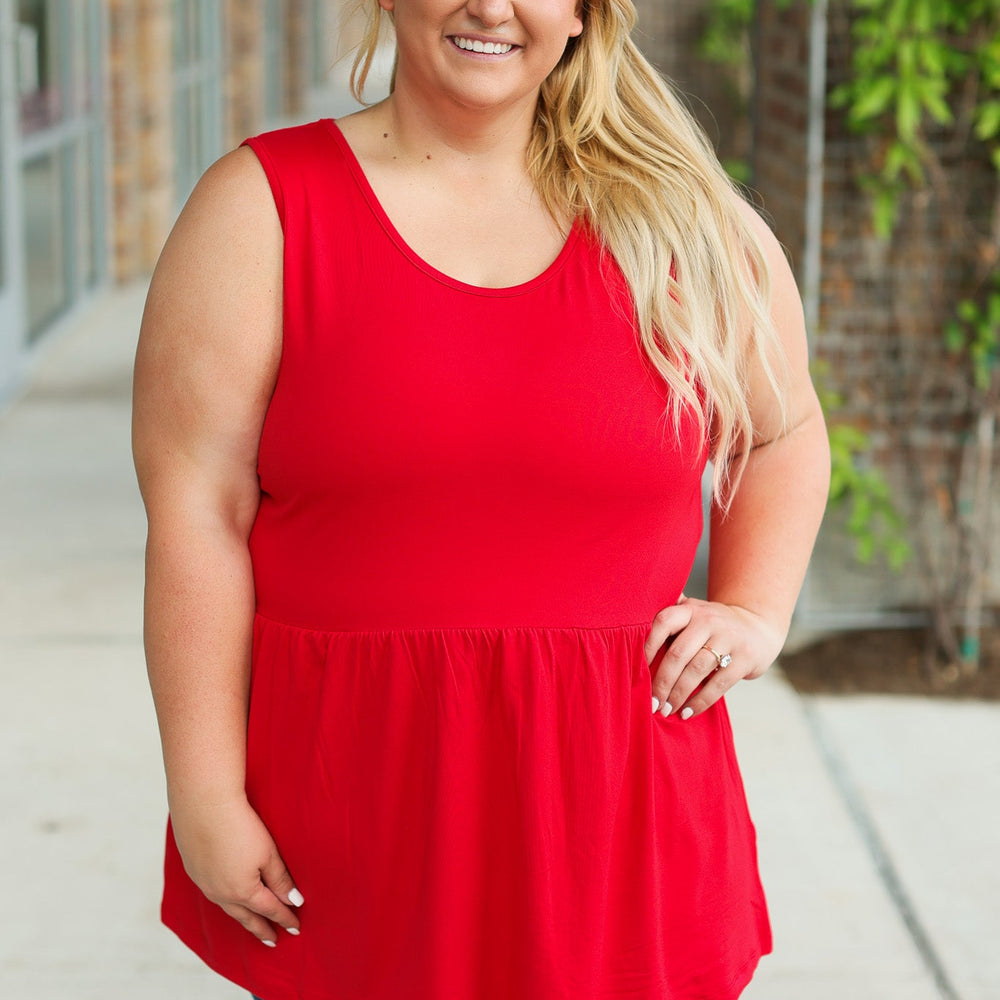 
                      
                        Renee Ruffle Tank - Red
                      
                    