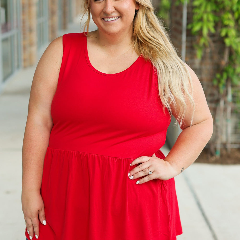 
                      
                        Renee Ruffle Tank - Red
                      
                    