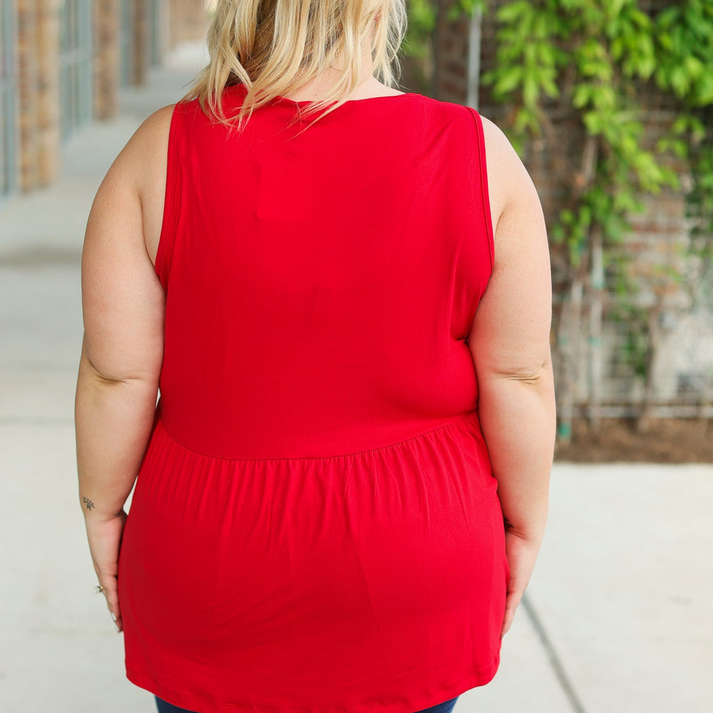 
                      
                        Renee Ruffle Tank - Red
                      
                    