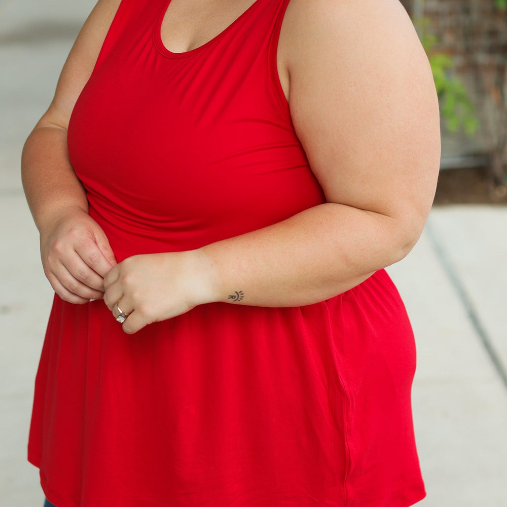 
                      
                        Renee Ruffle Tank - Red
                      
                    