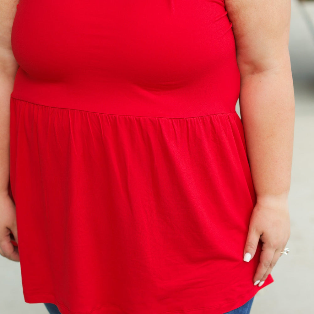 
                      
                        Renee Ruffle Tank - Red
                      
                    