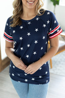  Michelle Mae Kylie Tee - Navy Stars and Stripes