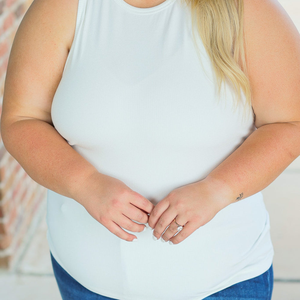 
                      
                        Tara Ribbed Tank - White
                      
                    