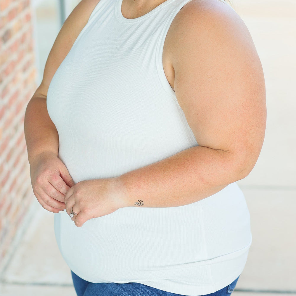 
                      
                        Tara Ribbed Tank - White
                      
                    