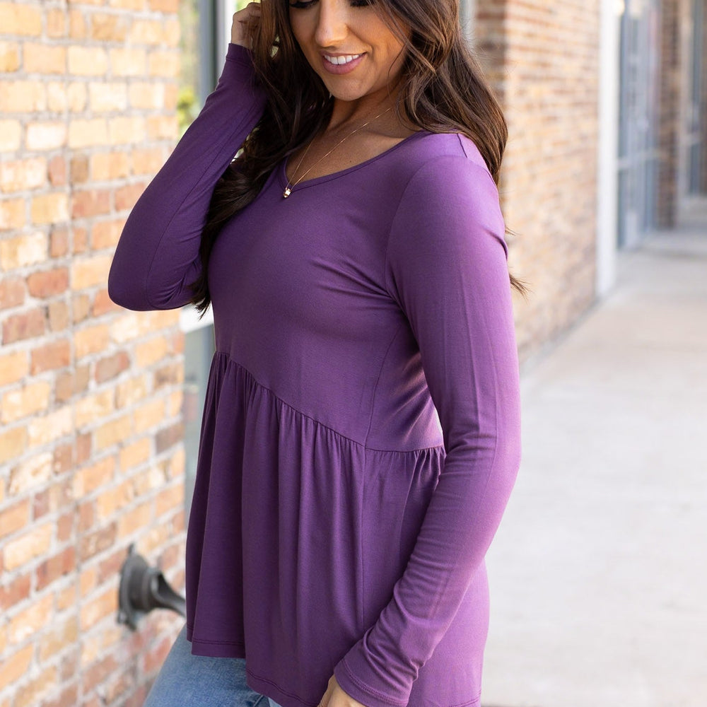 
                      
                        Long Sleeve Sarah Ruffle - Purple
                      
                    