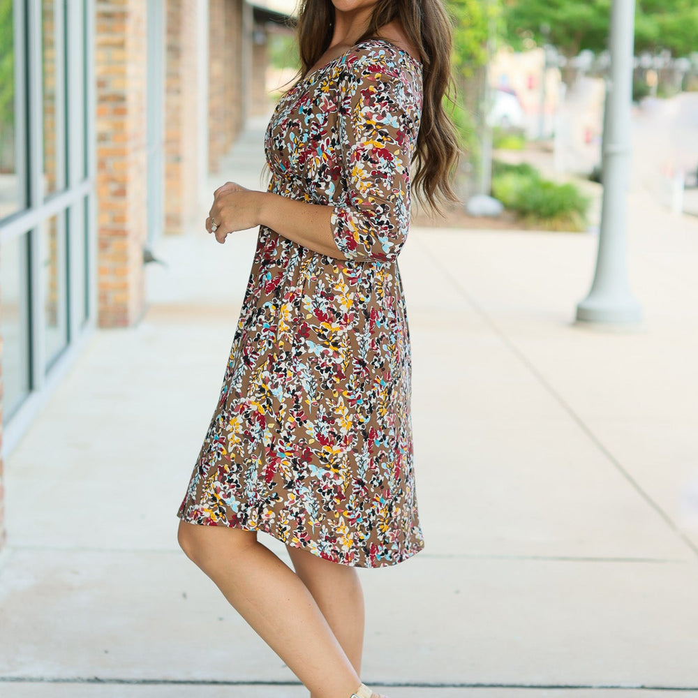 
                      
                        Taylor Dress - Mocha Floral
                      
                    