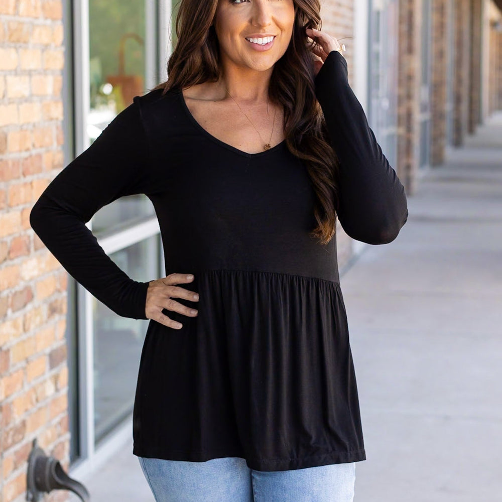 
                      
                        Long Sleeve Sarah Ruffle - Black
                      
                    