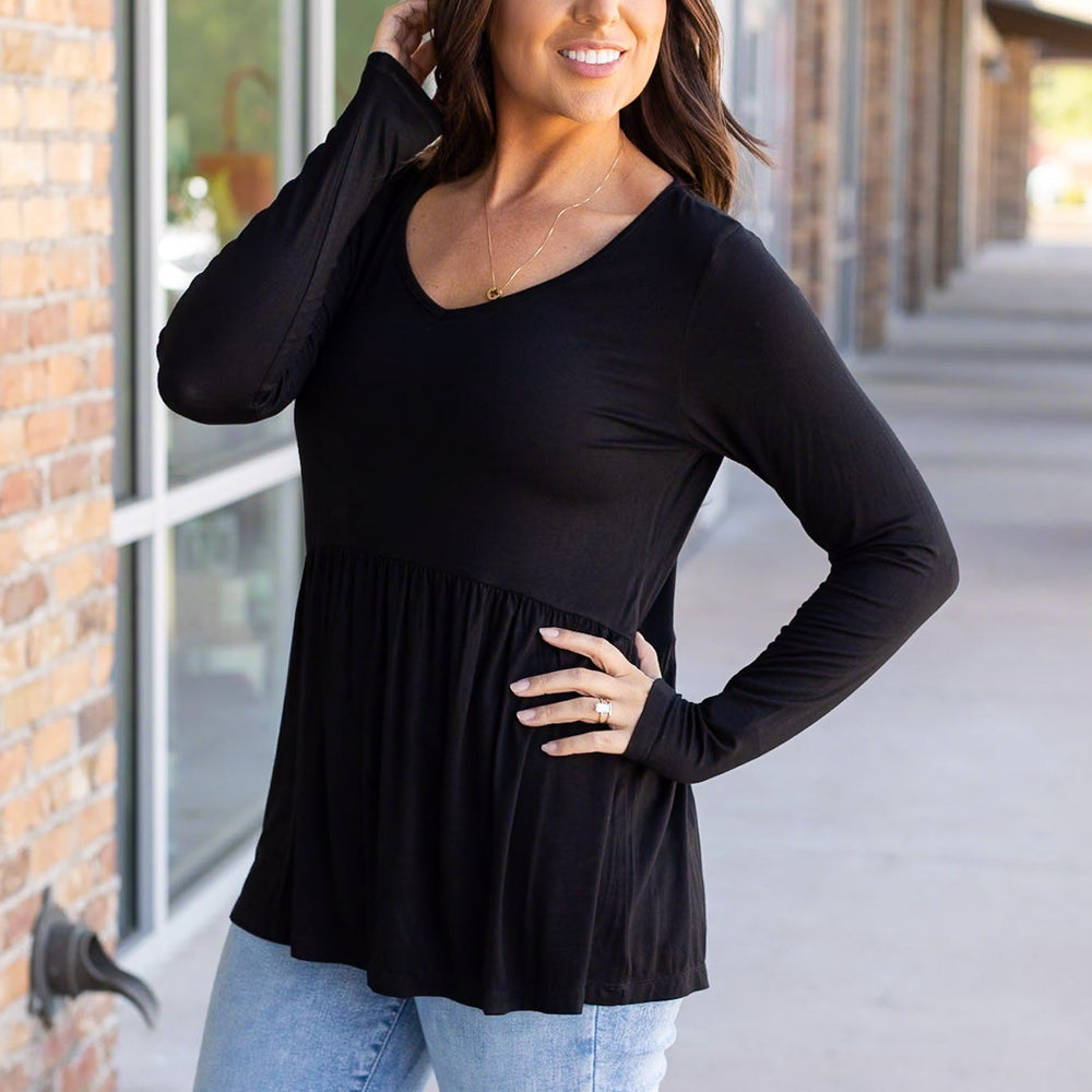 
                      
                        Long Sleeve Sarah Ruffle - Black
                      
                    