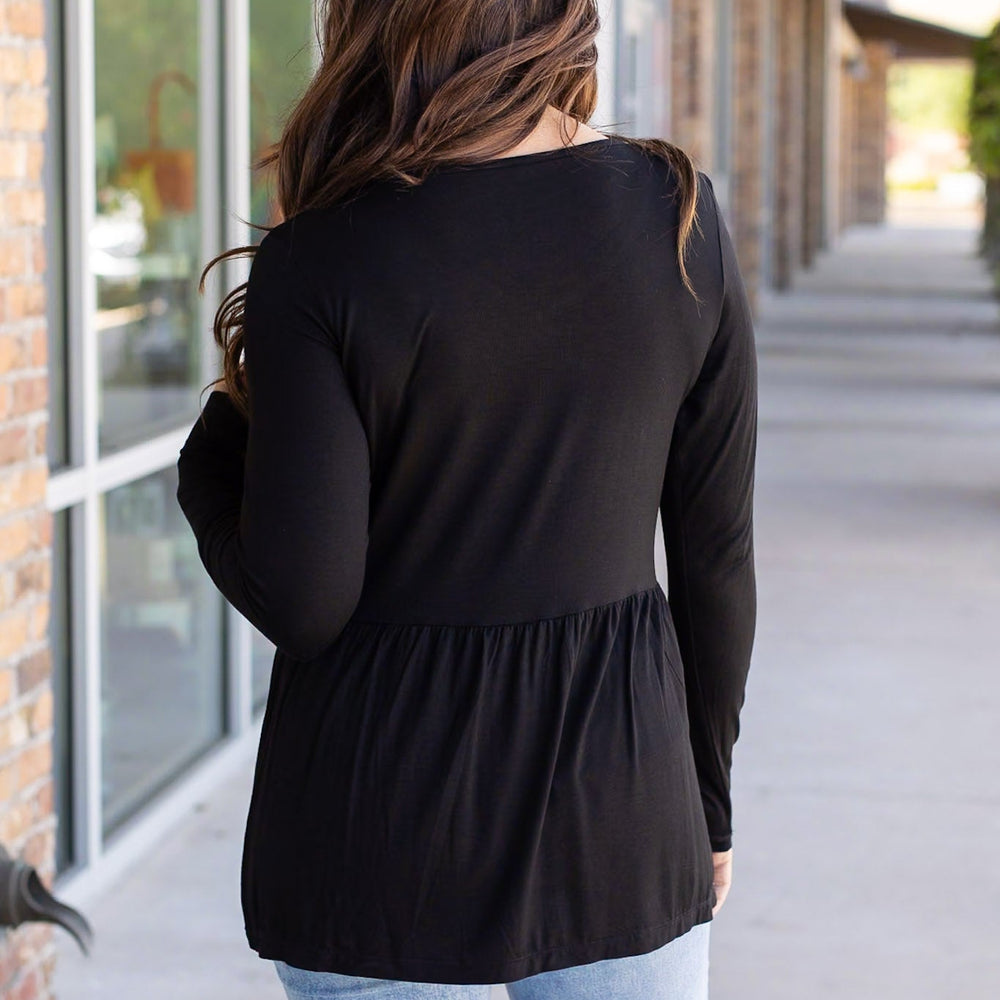 
                      
                        Long Sleeve Sarah Ruffle - Black
                      
                    