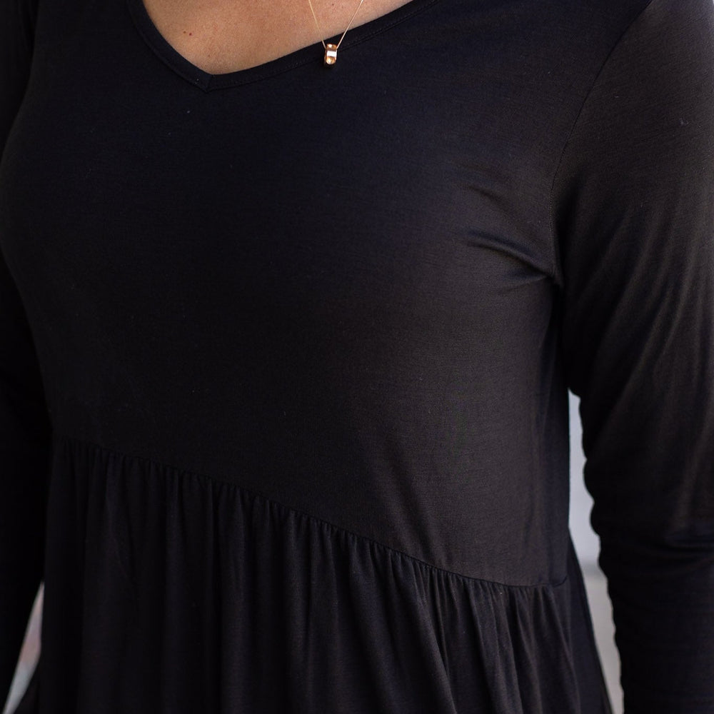 
                      
                        Long Sleeve Sarah Ruffle - Black
                      
                    