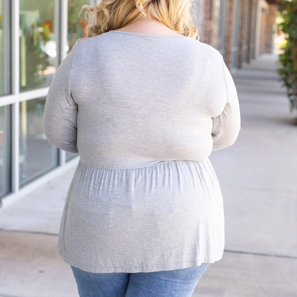 
                      
                        Long Sleeve Sarah Ruffle - Light Grey
                      
                    