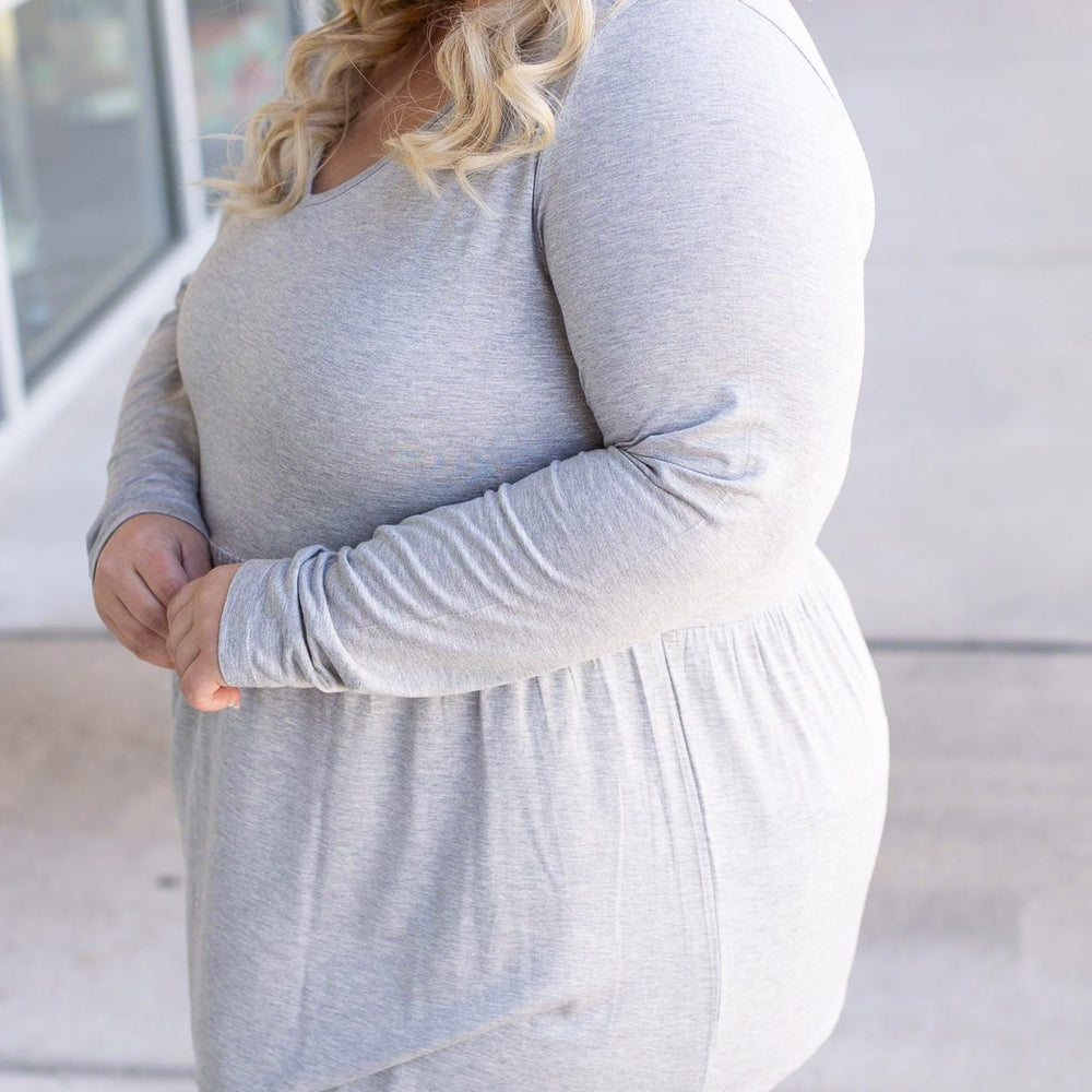 
                      
                        Long Sleeve Sarah Ruffle - Light Grey
                      
                    