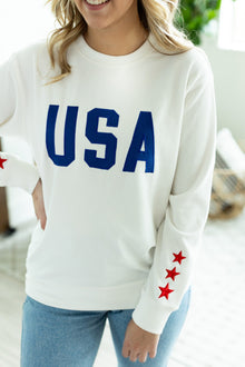  Michelle Mae USA Pullover - White