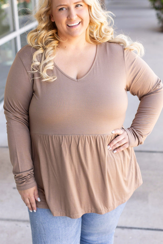 
                      
                        Long Sleeve Sarah Ruffle - Mocha
                      
                    