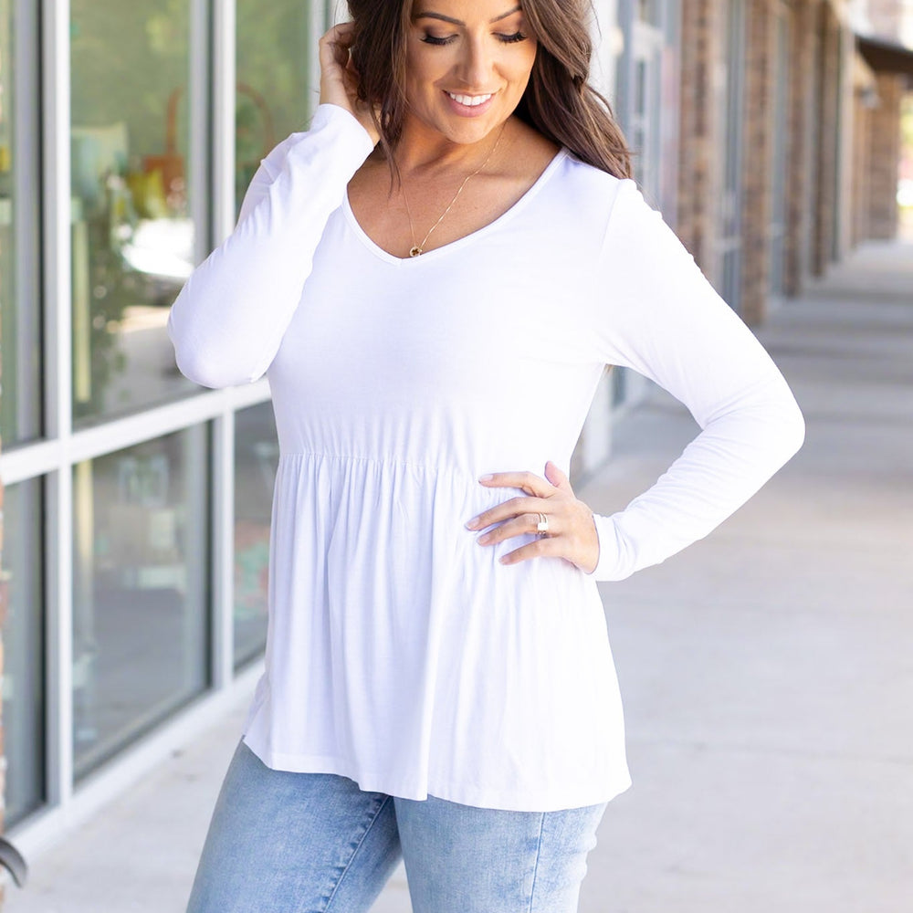 
                      
                        Long Sleeve Sarah Ruffle - White
                      
                    