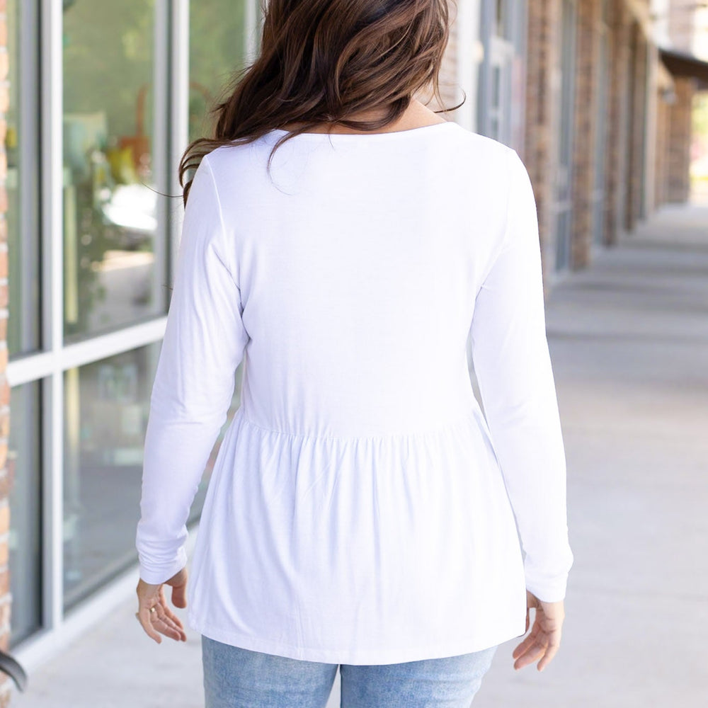 
                      
                        Long Sleeve Sarah Ruffle - White
                      
                    