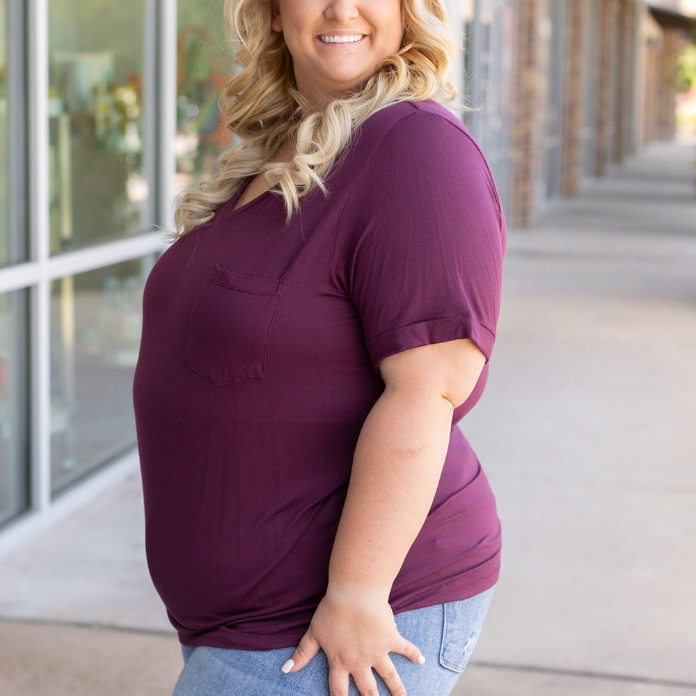 
                      
                        Sophie Pocket Tee - Burgundy
                      
                    