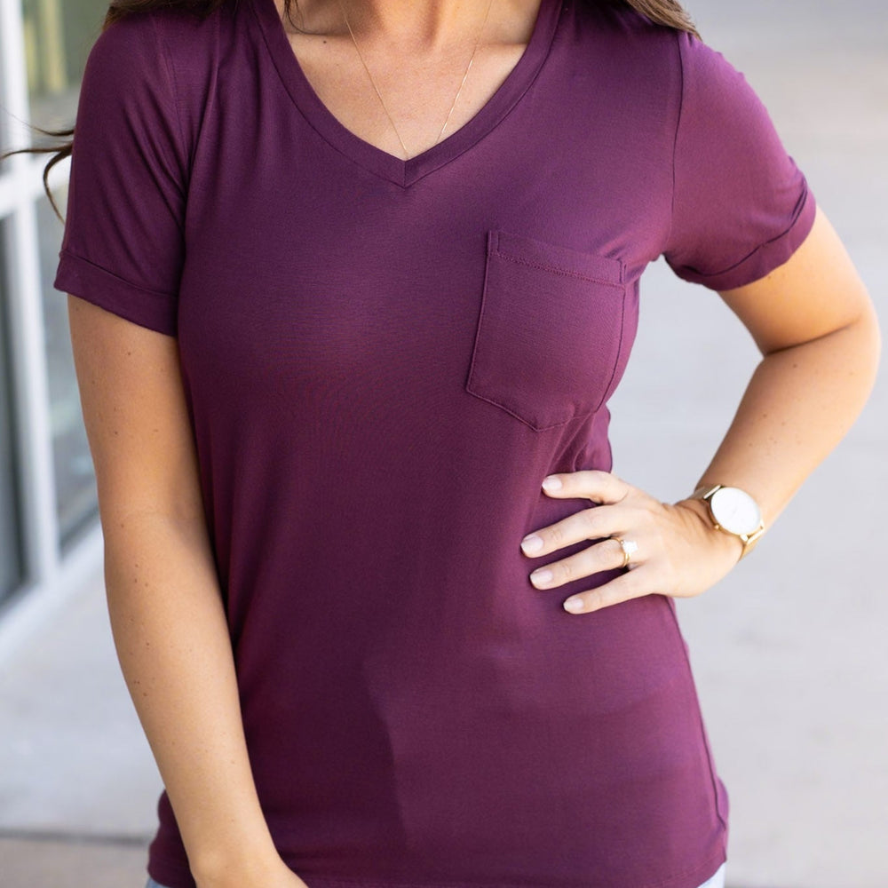 
                      
                        Sophie Pocket Tee - Burgundy
                      
                    