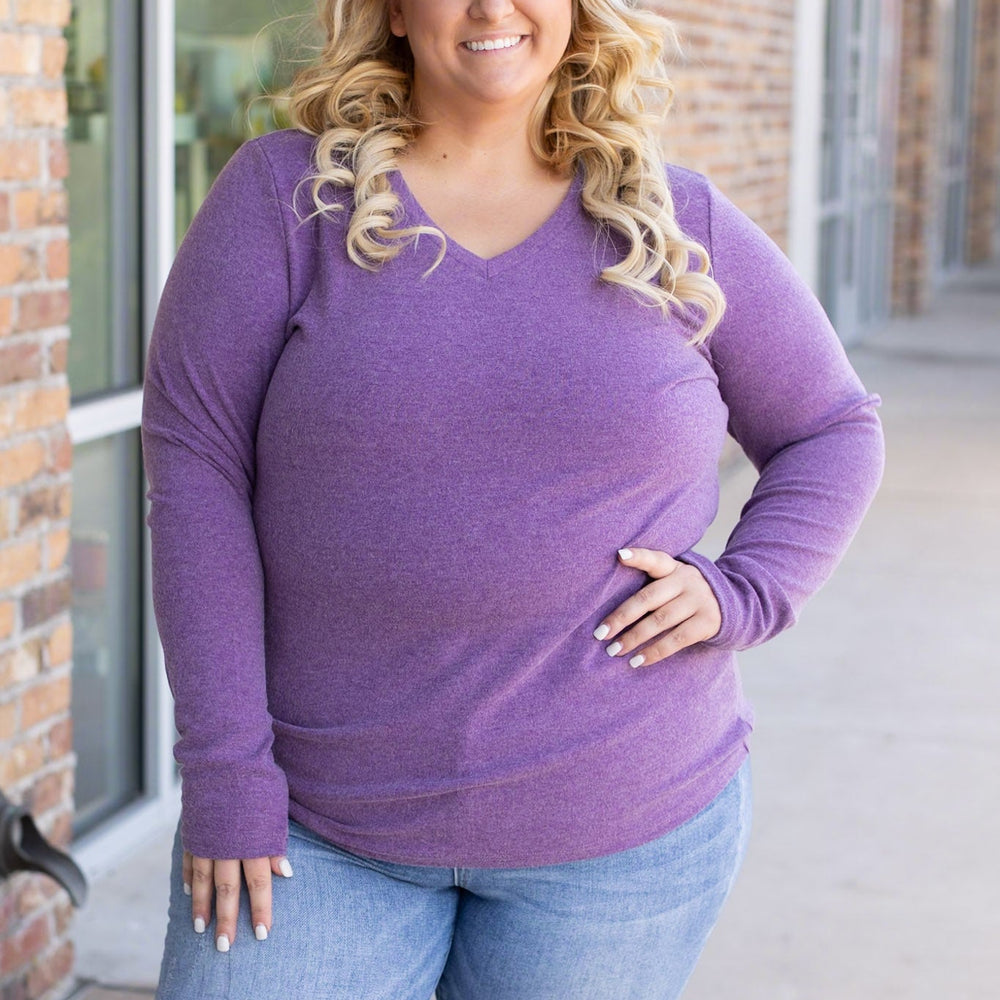 Leah Long Sleeve Top - Purple | Women's Top