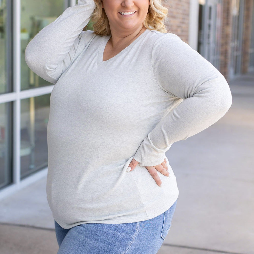 
                      
                        Leah Long Sleeve Top - Light Grey
                      
                    