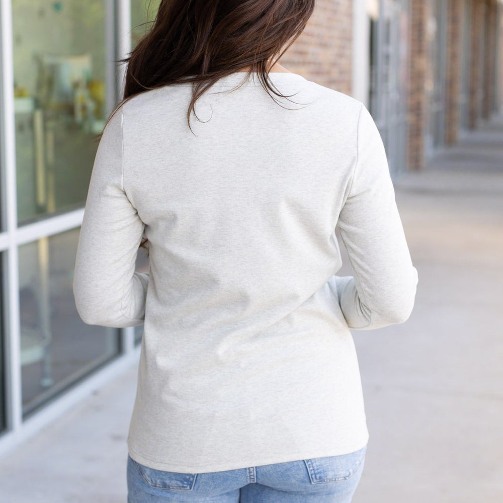 
                      
                        Leah Long Sleeve Top - Light Grey
                      
                    