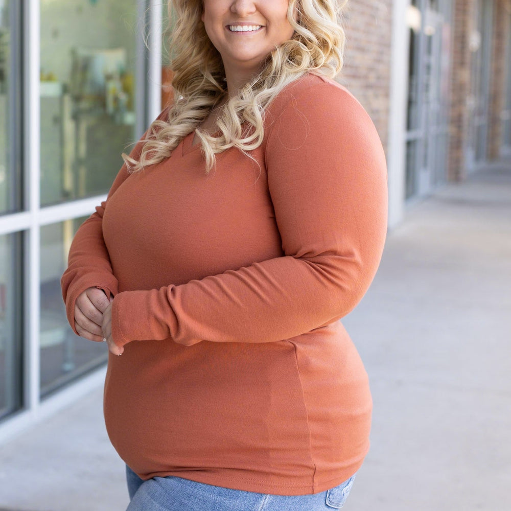 
                      
                        Leah Long Sleeve Top - Pumpkin
                      
                    