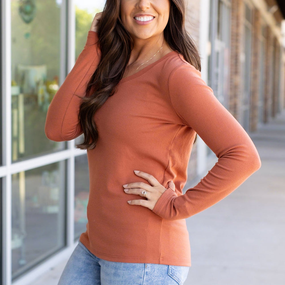 
                      
                        Leah Long Sleeve Top - Pumpkin
                      
                    