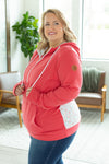 Michelle Mae Classic HalfZip Hoodie - Watermelon with Floral Accent