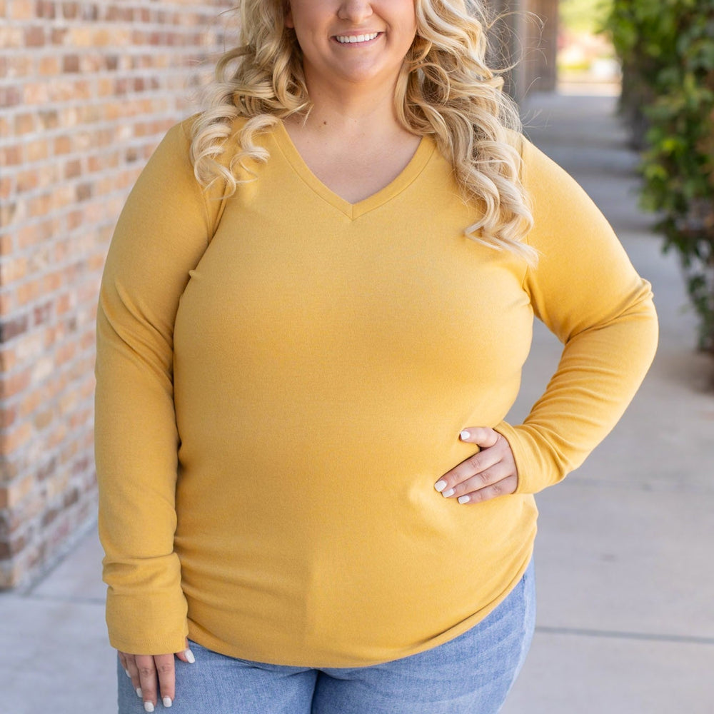 Leah Long Sleeve Top - Mustard | Women's Top 