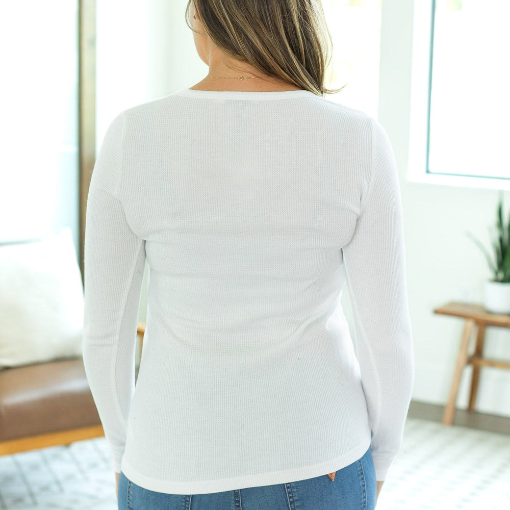 
                      
                        Harper Long Sleeve Henley - White
                      
                    