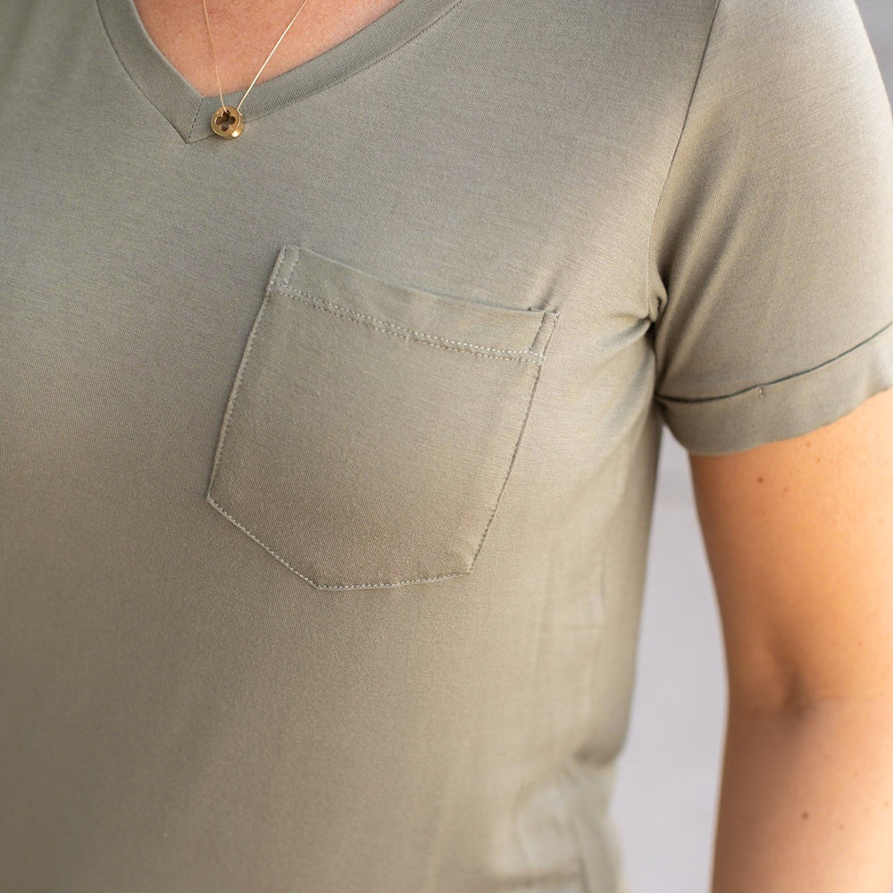 
                      
                        Sophie Pocket Tee - Olive
                      
                    