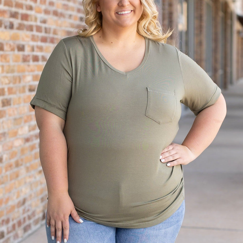 
                      
                        Sophie Pocket Tee - Olive
                      
                    